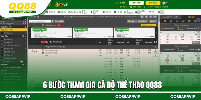 6 bước tham gia cá độ thể thao QQ88 siêu đơn giản