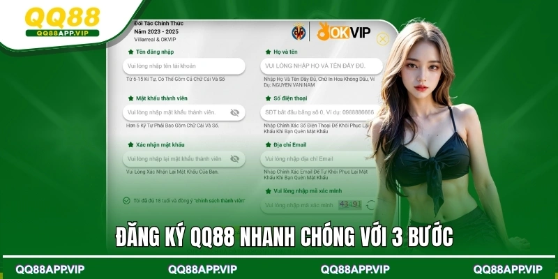 Đăng ký QQ88 nhanh chóng với 3 bước