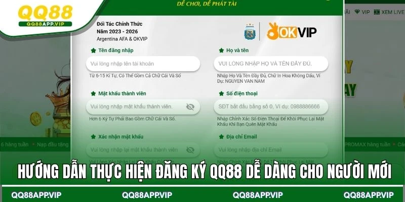 Hướng dẫn thực hiện đăng ký QQ88 dễ dàng cho người mới