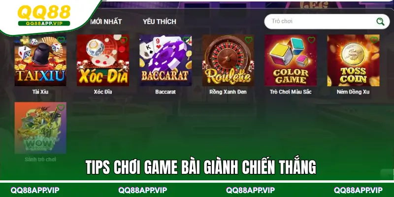 Tips chơi game bài QQ88 giành chiến thắng